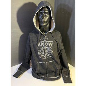 Zip up Hoodie  gray and Black  independent (I) made premium